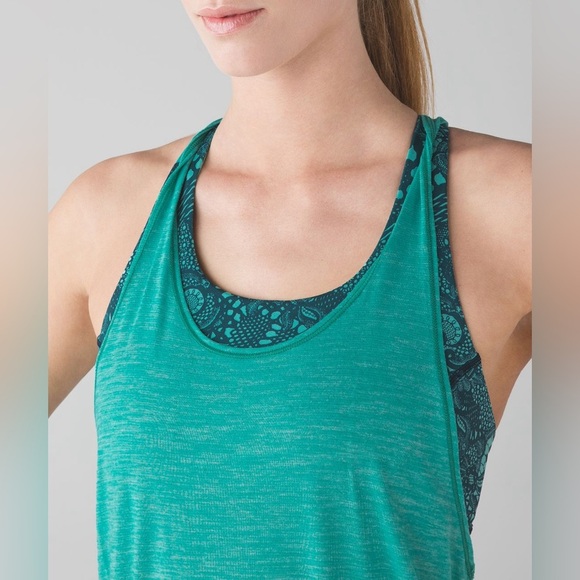 Lululemon Twist and Toil Tank Heathered Bali Breeze Pretty Lace Women’s Size 2 - Picture 4 of 7